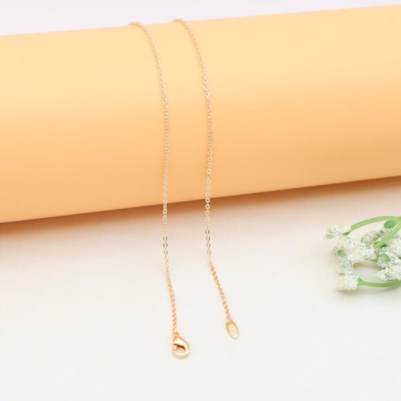 Elegant Rose Gold Necklace with Crystal Charm Chain, XPNL0410 - Picture 11 of 12